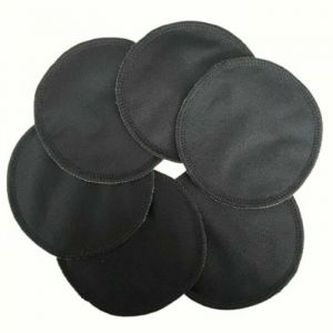 P'tits dessous Coussinet dallaitement lavable (lot de 6) Double face 100 % Coton Bio et 100% Polyuréthane Noir Tissus Doux et Absorbant