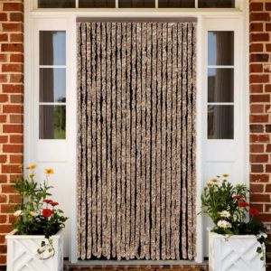 VidaXL Rideau anti mouches beige et marron fonc&eacute; 100x200 cm chenille