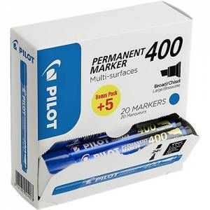 Pilot Marqueur permanent 400 Biseautée Bleu - 20 Unités