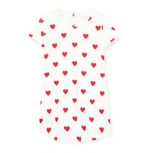 Petit Bateau 5939601 Night Shirt, Marshmallow/Terkuit, 8 Ans Girls