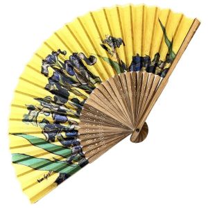 Enesco &Eacute;ventail d&eacute;coratif et utilitaire Les Iris Jaunes - Van Gogh - 36 x 21 cm