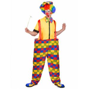 Déguisement clown à carreaux colorés homme Taille Unique (42)