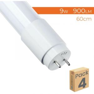 Lot de 4 Tube LED 60cm 9W, Couleur Blanc Neutre