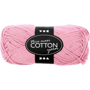 Creotime Pelote de laine Nice Maxi - Coton - Rouge clair - 50 gr - 80 m