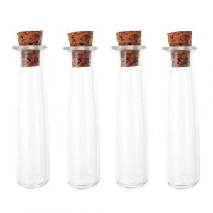 4 mini tubes en verre 4 cm