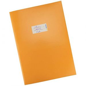 Herma 19747 Protège-cahiers, format A4, en carton orange, avec champ d'inscription, en papier solide et extra fort, protège-cahiers d'école, couleur