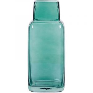 Beliani Vase à fleurs MERBAKA Verre 26 cm Vert émeraude