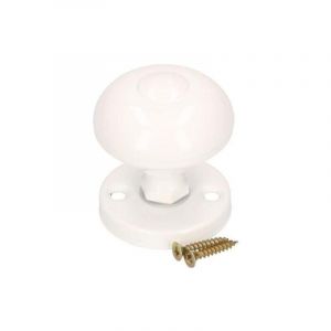 KOTARBAU Bouton de porte en métal Ø 55 mm Poignée de porte ronde avec rosace fixe revêtue par pulvérisation (blanc)