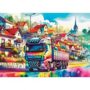 Puzzle 1000 pièces : ROULER À TRAVERS LES COULEURS