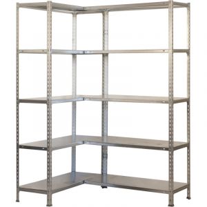 Simon Rack Simonrack - simoncorner Étagère d'angle en métal à 10 étagères sans vis (180x90x30cm) galvanisée