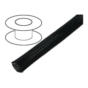 Image de 100m gaine polyester tresse 7/13 8mm noir