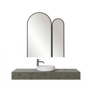 Dmora - Meuble sous lavabo Dguarner, Armoire de toilette, Récipient pour lavabo, Meuble d'évier, 50x12h45 cm, Noir