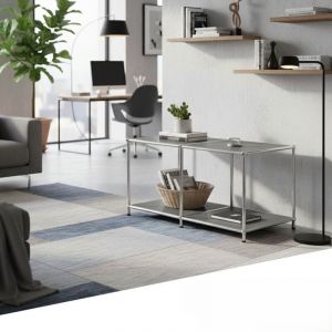 &Eacute;tag&egrave;re m&eacute;tal chrom&eacute; design &eacute;pur&eacute;, Concept Epur&eacute; MK-016, L78 &times; P40 &times; H46 cm, Gris