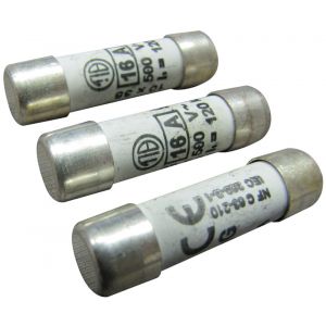 Tibelec 3 fusibles cylind.10.3x38mm 16a