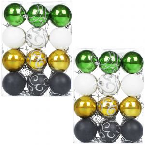 Lot de 48 boules de No&euml;l &ndash; vert