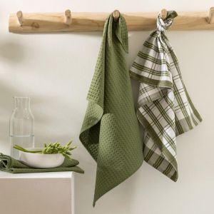Lot de 2 ou de 4 torchons RIOU - vert