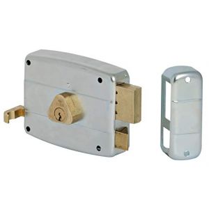 CISA 150521601, serrure à appliquer à cylindre, acier avec revêtement en zinc, entrée 60, main droite