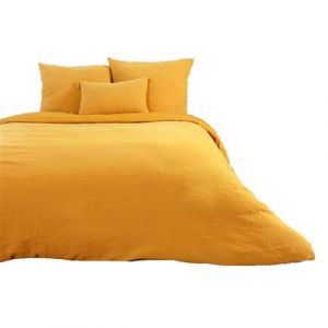 Côté déco - Parure de lit - Double gaze de coton - 220 x 240 cm - Or