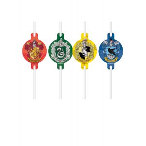 Procos 4 Pailles en carton Harry Potter - Couleur Multicolore - Taille Taille Unique