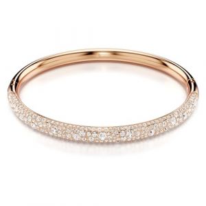 Swarovski Bracelet-Jonc Meteora, Pavé Neige, Blanc, Placage de Ton Or Rosé