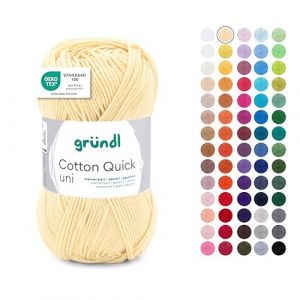 Fil à tricoter COTTON QUICK UNI - Gründl - PPSC - certifié Oeko-Tex(...) - 152 Jaune