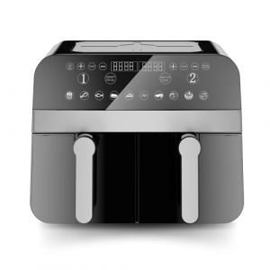 Comfy Nest, CNAFD45NB, Friteuse &agrave; air chaud, Air Fryer, num&eacute;rique double panier 2400W 9L, cuisson saine et rapide, design moderne, facile &agrave; utiliser, id&eacute;ale pour toute la famille - Noir