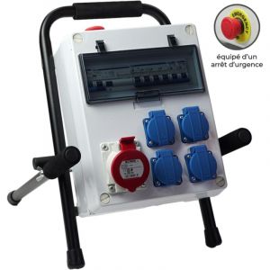 Coffret de chantier 5 prises 63A 400V sur pied