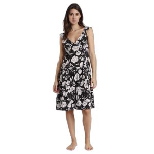 Admas pour femme. Beach Flowers Sleeveless Dress black Admas