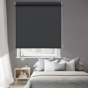 Madécostore Store enrouleur occultant uni h190cm - Gris anthracite - L74 x H190cm
