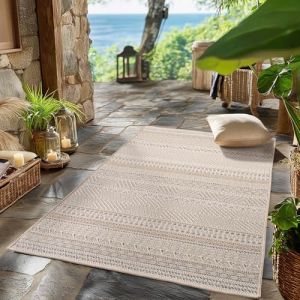 SIMPEX Tapis dextérieur Beige 80x150 cm cuisine design scandinave bohème