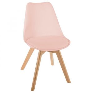 Atmosphera Chaise style scandinave Baya - Rose poudr&eacute;