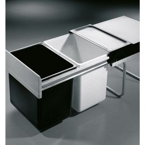 Hailo Poubelle de cuisine tri sélectif 2 bacs encastrable 36L (18+18) Raumspar Tandem