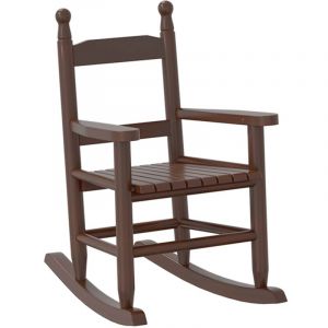 VidaXL Chaise à bascule enfants marron bois de peuplier massif