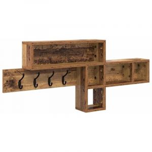 VidaXL Porte-manteau mural avec étagère Bois ancien 100 x 12 x 43.5 cm