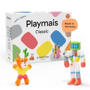 PlayMais Classic 2000-2000 pi&egrave;ces - Kit de bricolage - Jouet naturel - Avec &eacute;ponge, couteau de bricolage - V&eacute;g&eacute;talien, responsable et sans danger pour les enfants et l'environnement - &Agrave; partir de 3