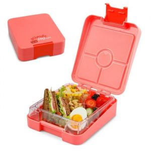 Klarstein Lunch box schmatzfatz easy snack - Pour enfants - 4 compartiments - 18 x 15 x 5cm - sans BPA - corail
