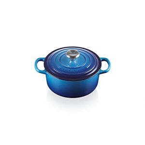 Le Creuset Cocotte Signature en Fonte &Eacute;maill&eacute;e avec Couvercle, 18 cm, Ronde, 1,8 L, 2,572 kg, Azure, 21177182202430
