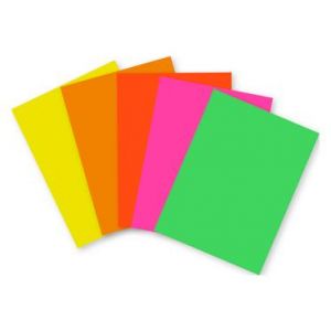 Maildor 93921C - Paquet filmé de 100 feuilles de papier Affiche fluo, 90 g/m², A4, coloris assortis (5 teintes)