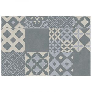 Image de Tapis Rectangle Vinyle "Marbella" 50x75cm Bleu Prix