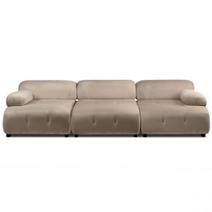 Image de Cotecosy Canapé design modulable Hollywood Velours Taupe - Taupe