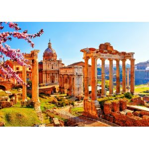 Bluebird Puzzle Puzzle Roman Ruins in Spring, Italy