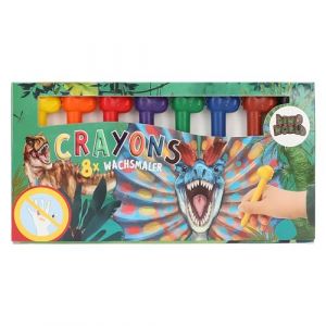 Depesche 12177 World Topper Dino, 8 Crayons de Cire dans Un étui en Carton