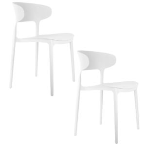 Leitmotiv - Lot de 2 chaises design Fain - Blanc - Fain