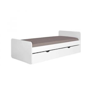 Lit gigogne bois massif blanc 90x190 cm
