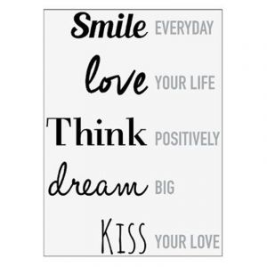 Image de Sticker Mural Texte "Smile" 50x70cm Noir Prix