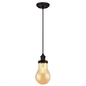 Westinghouse Plafonnier Lampe suspendue Goutte Bronze et Verre Ambre