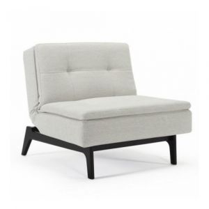 INNOVATION Fauteuil design DUBLEXO EIK tissu Mixed Dance Natural convertible lit 90*115 cm piétement teinté noir - bleu Living