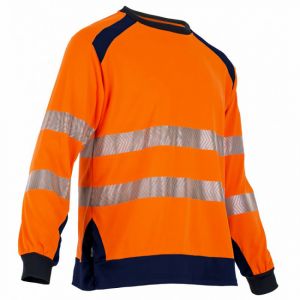 LMA T-shirt haute visibilité manches longues orange/bleu reflet