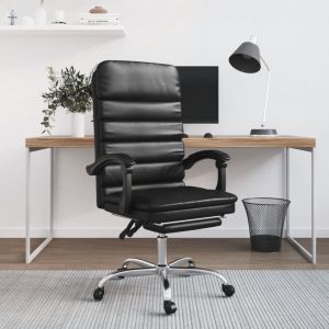 VidaXL Fauteuil de massage inclinable de bureau Noir Similicuir Noir