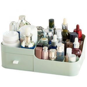 Organisateur de Bureau Bo&icirc;te &agrave; Tiroirs Rangement Cosm&eacute;tiques Vert 26x17 cm